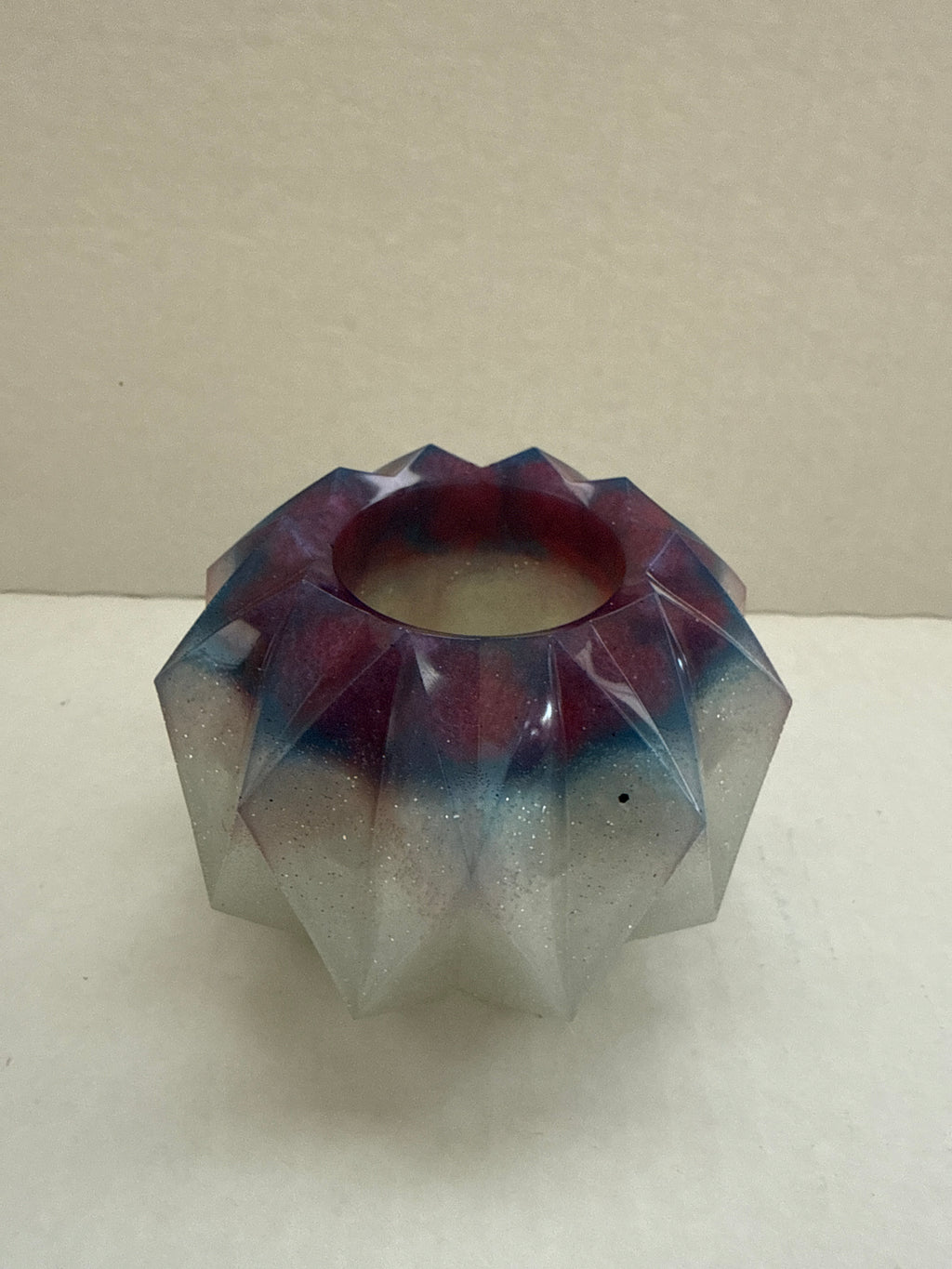 Resin Art Candle Display – 3‑Piece Holder Set