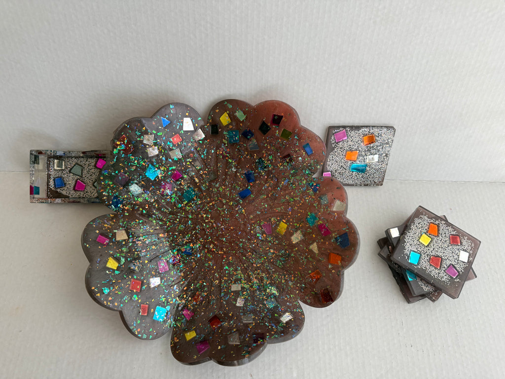 Mosaic Bowl and Coaster Set