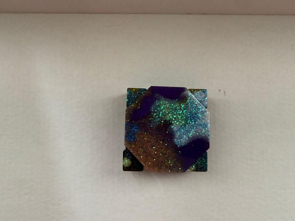 NORTHERN NIGHT LIGHTS — 4‑Piece Coaster & Holder Set