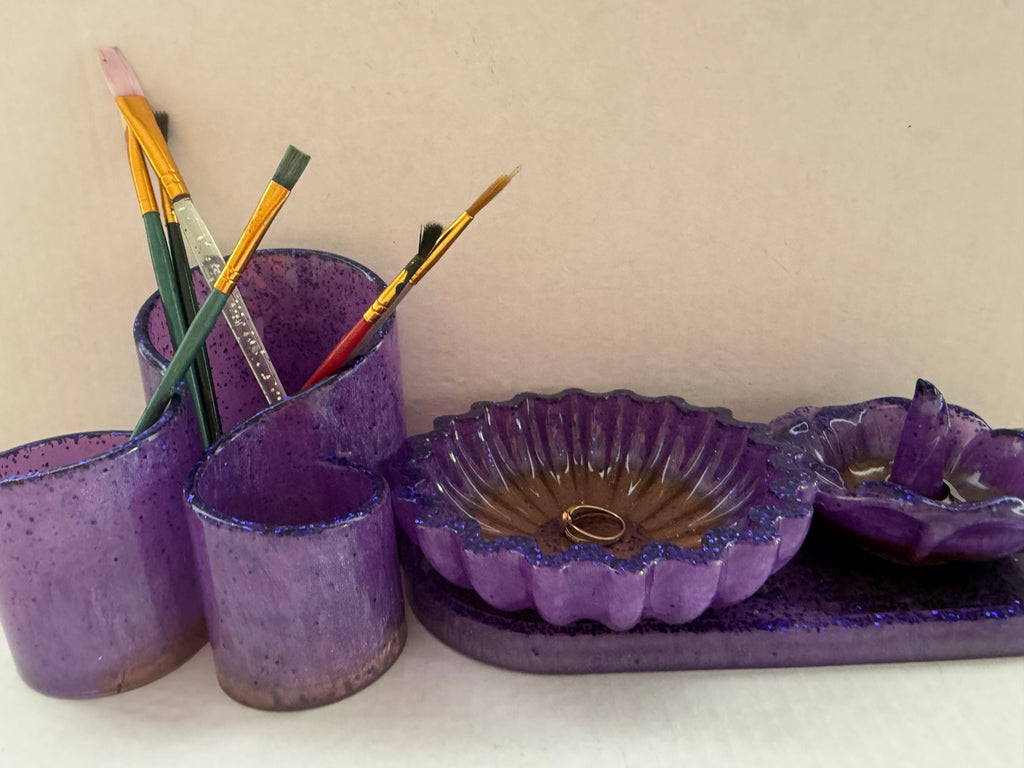 makeup brush and jewelry organizer