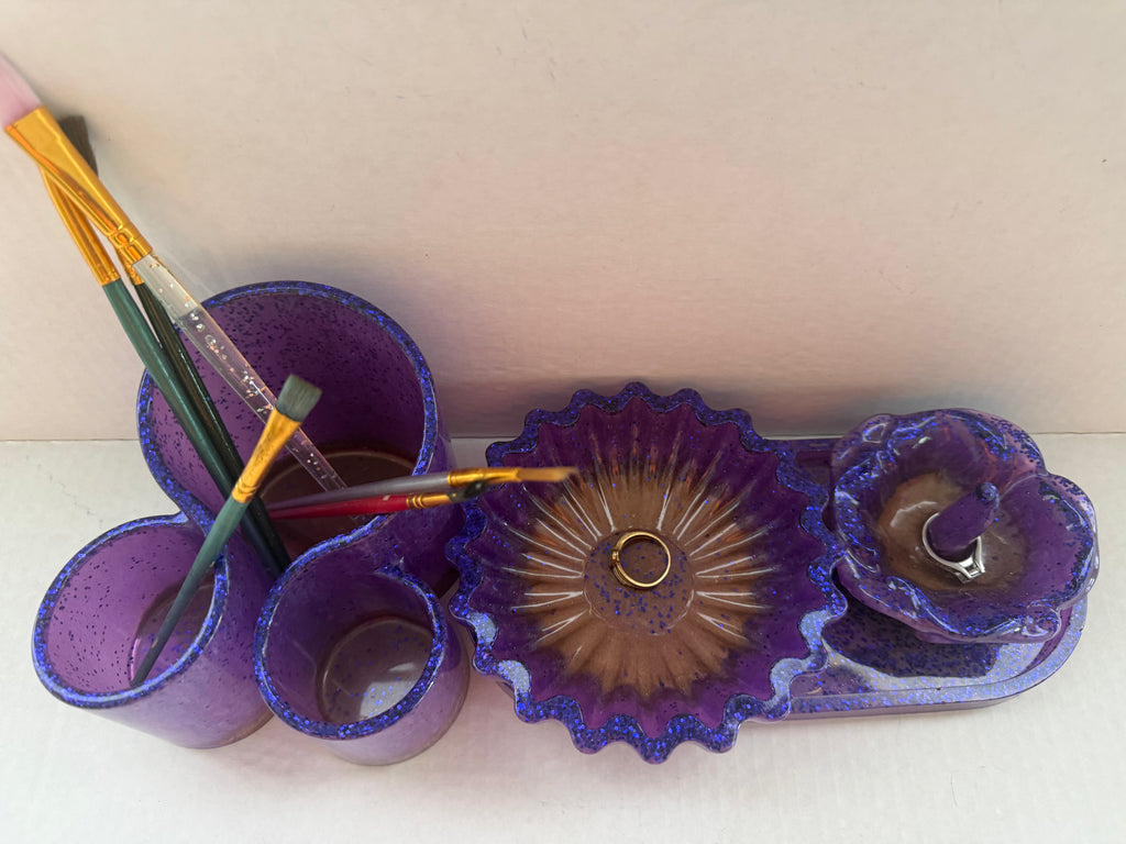 makeup brush and jewelry organizer